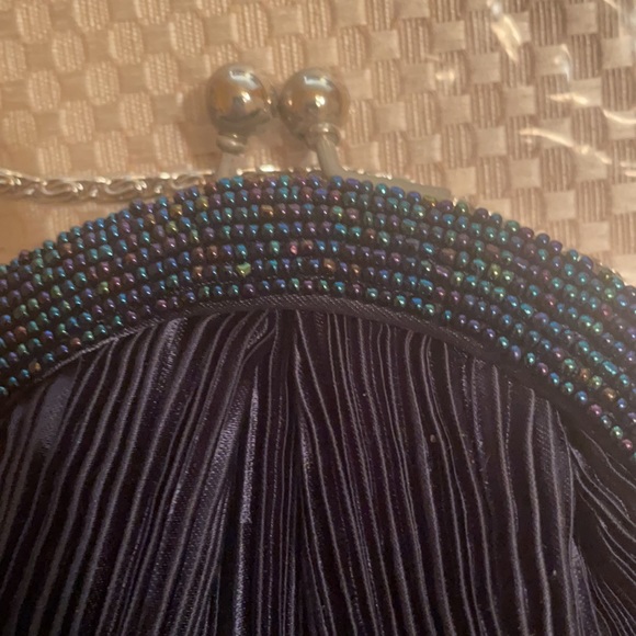 Vintage blue Pocketbook with strap and beads - Picture 11 of 11